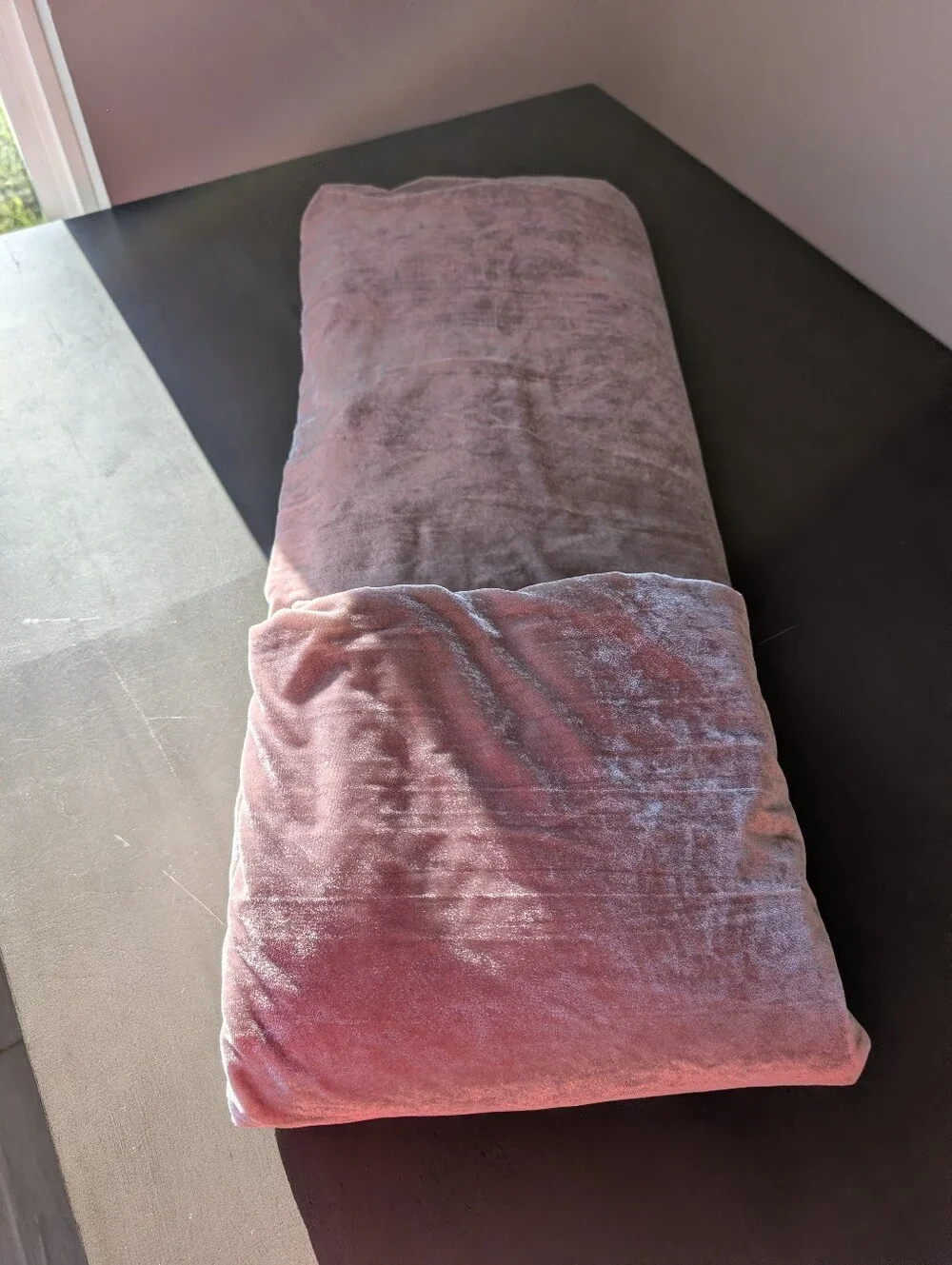 West Elm Queen Velvet Mauve Dusty Pink Duvet Cover Viscose Nylon Cotton